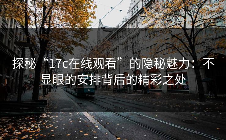 探秘“17c在线观看”的隐秘魅力：不显眼的安排背后的精彩之处