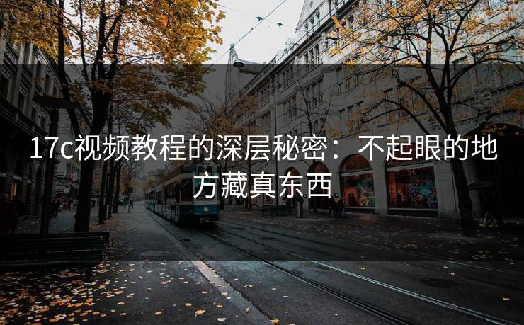 17c视频教程的深层秘密：不起眼的地方藏真东西