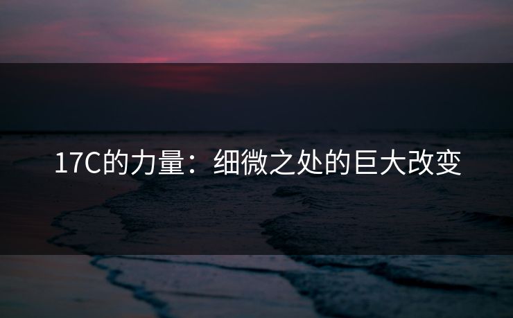 17C的力量:细微之处的巨大改变 17C的力量:细微之处的巨大改变