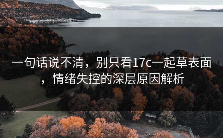一句话说不清,别只看17c一起草表面,情绪失控的深层原因解析 一句话说不清,别只看17c一起草表面,情绪失控的深层原因解析