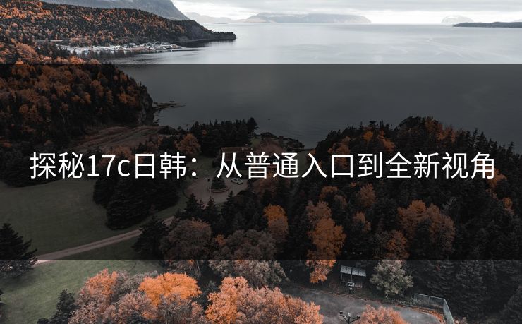 探秘17c日韩：从普通入口到全新视角